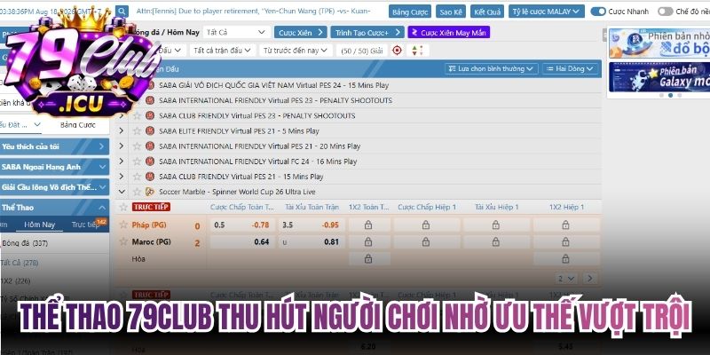 Thể Thao 79club – Khám Phá Sảnh Chơi Chất Lượng Nhất 2 Thể thao 79club thu hút người chơi nhờ những ưu thế vượt trội